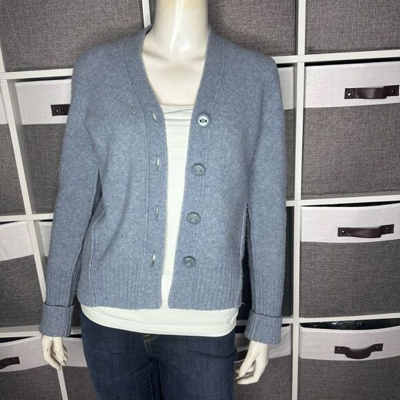 ALLSAINTS Rufa Wool Blend Cardigan In Blue Smoke Size XS - Picture 13 of 13